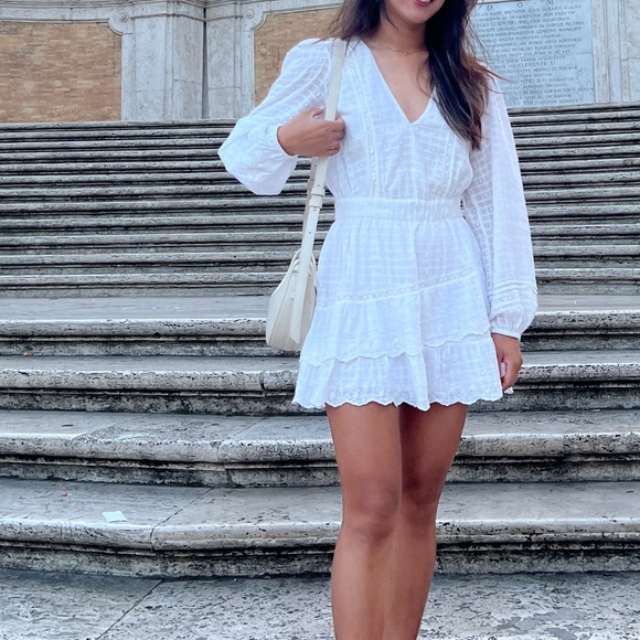 Zara white long sleeve mini Dress - Picture 5 of 5